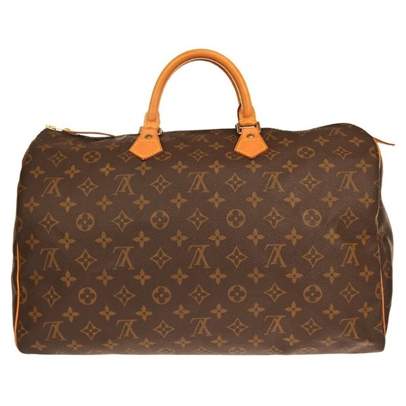Authentic LOUIS VUITTON Speedy Travel Hand Bag Monogram Leather Brown - Picture 1 of 16
